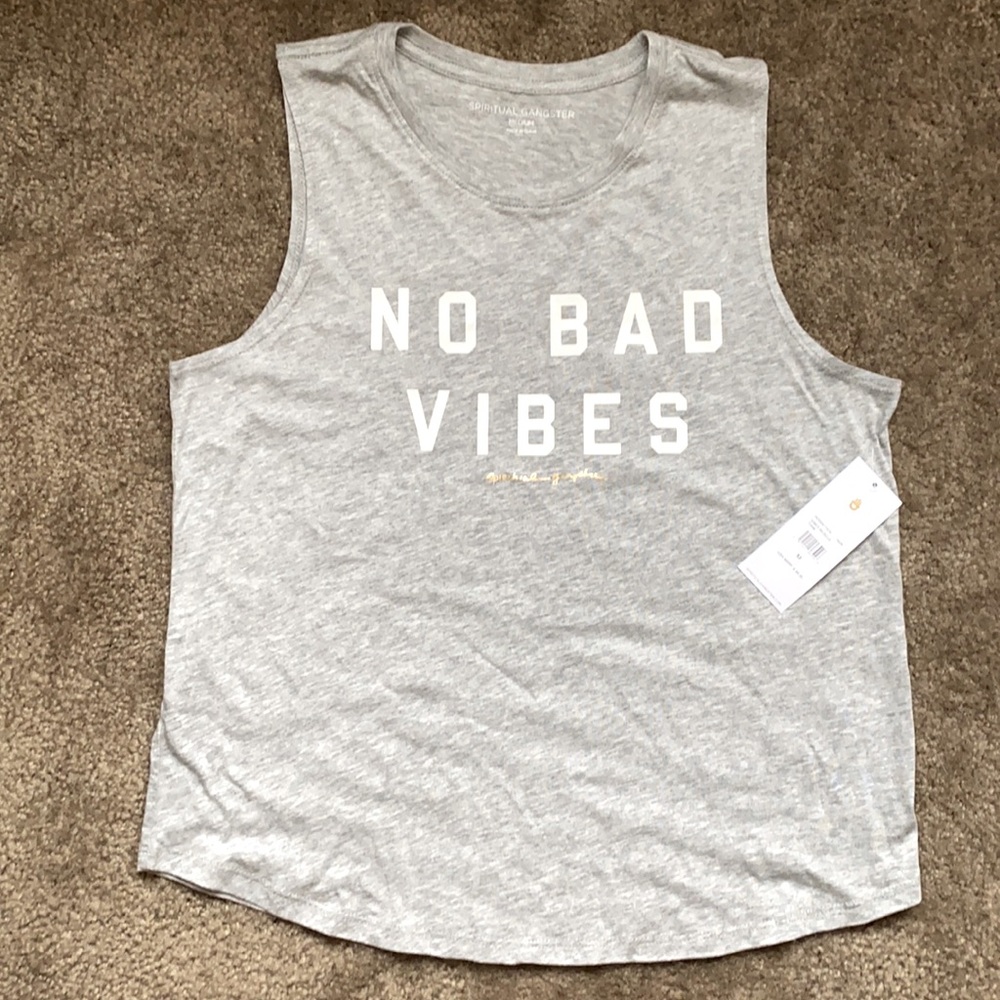 NWT Spiritual Gangster “No Bad Vibes” Muscle Tank